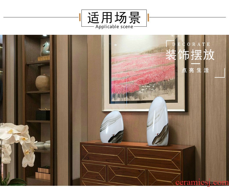 The New Chinese jingdezhen hand - made ceramic pot is placed between example sitting room decoration soft adornment theme cafe restaurant