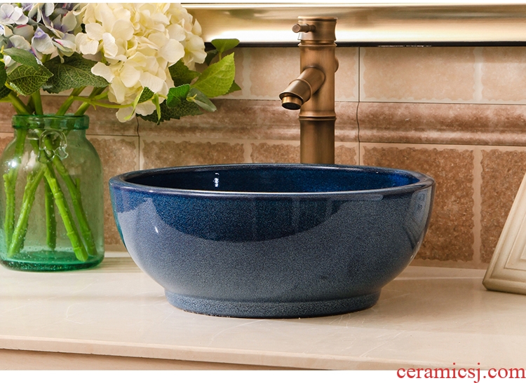 The sink single basin type ceramic art basin bowl round on The mini small size 35 cm30cm small home