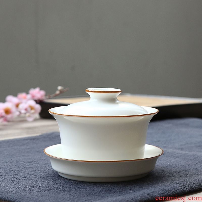 Quiet life ceramic tureen up only inferior smooth three light tureen fat white bowl tea cups of tea bowl