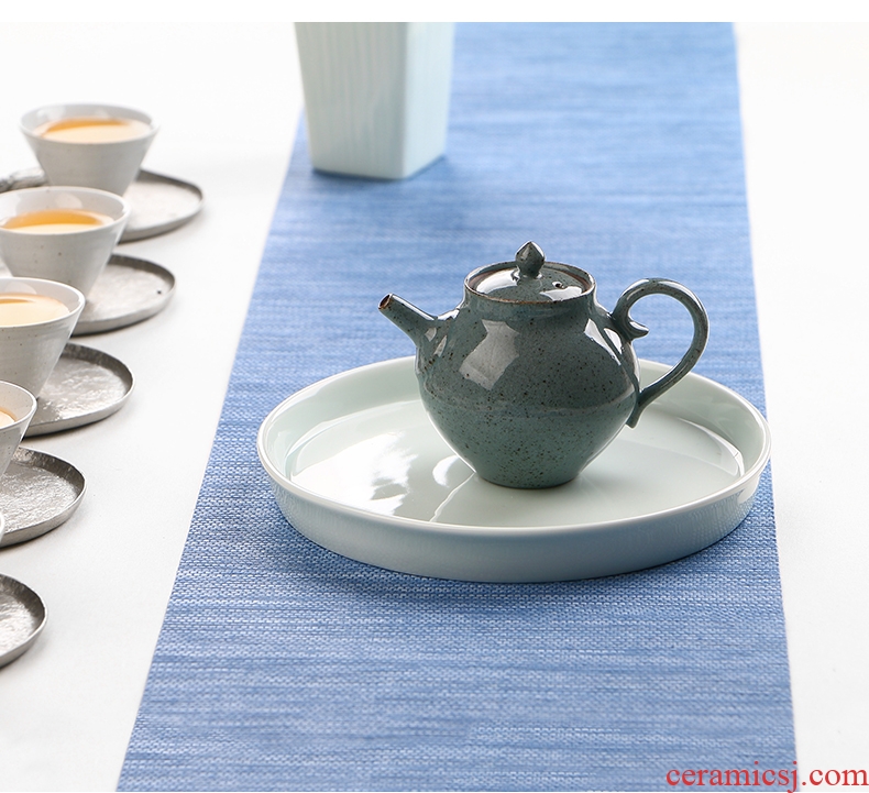 Ultimately responds green tea CiHu socket socket to round ceramic Japanese pot of water dry terms Taiwan zen have pot tray of tea tea tray