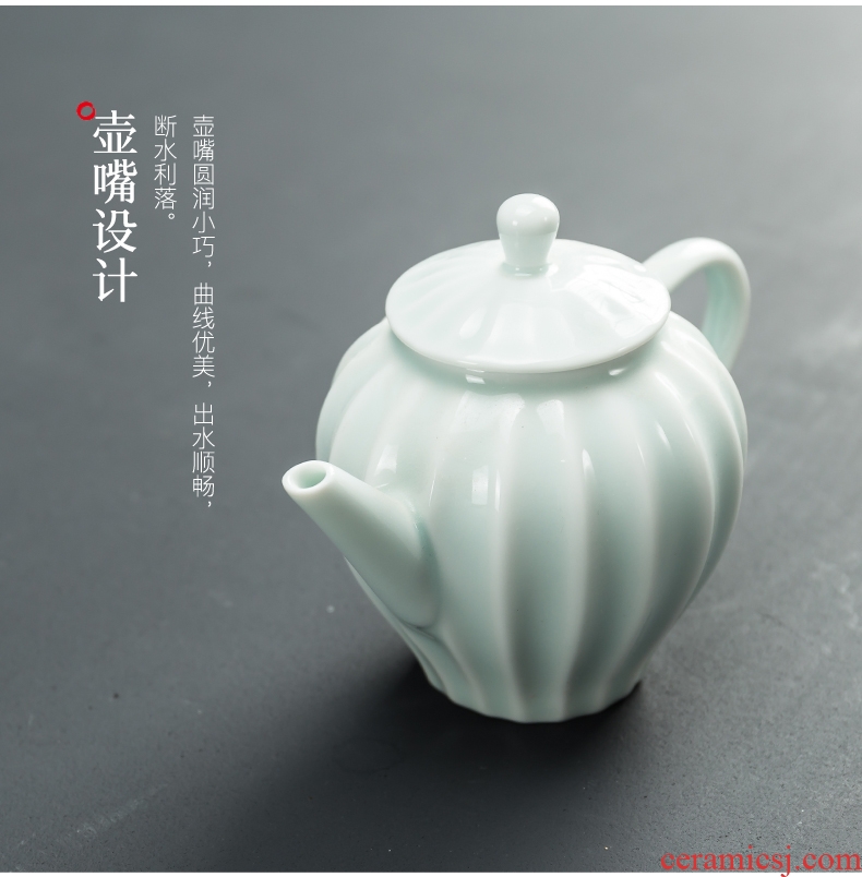 Passes on technique the up celadon kung fu tea set kit household contracted ceramic teapot set group of six Korean cups gift boxes