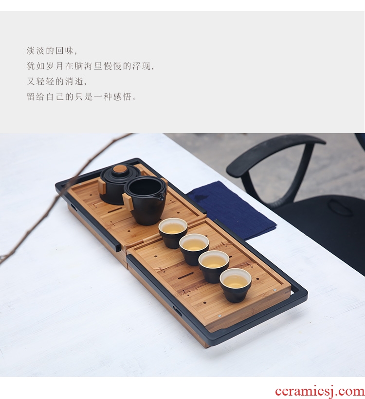 The Product porcelain sink half travel ceramic tea sets on the tea pot of is suing bamboo tea tray was portable receive a case