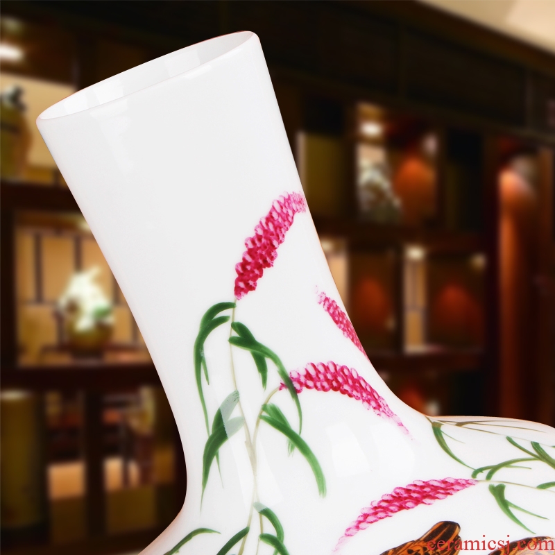 Hu, high - grade gift porcelain vase hand - made works of jingdezhen ceramics quail tree