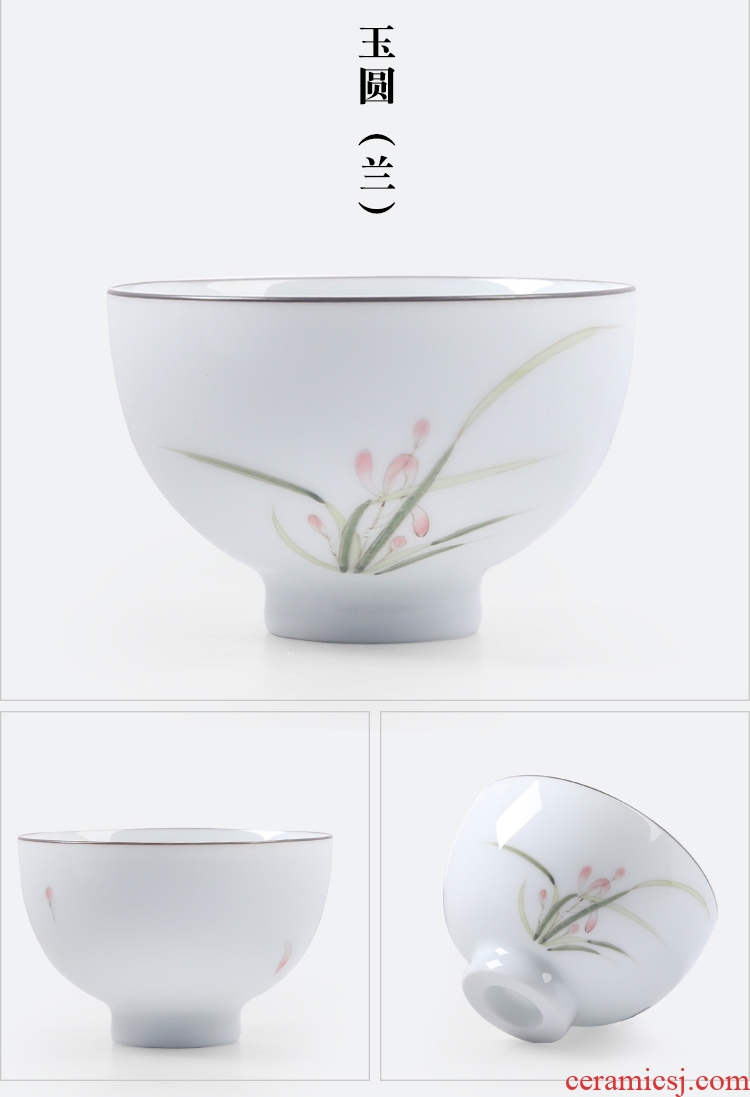 The Product porcelain remit dehua white porcelain jade round cup single ceramic tea cup sample tea cup personal master cup by hand