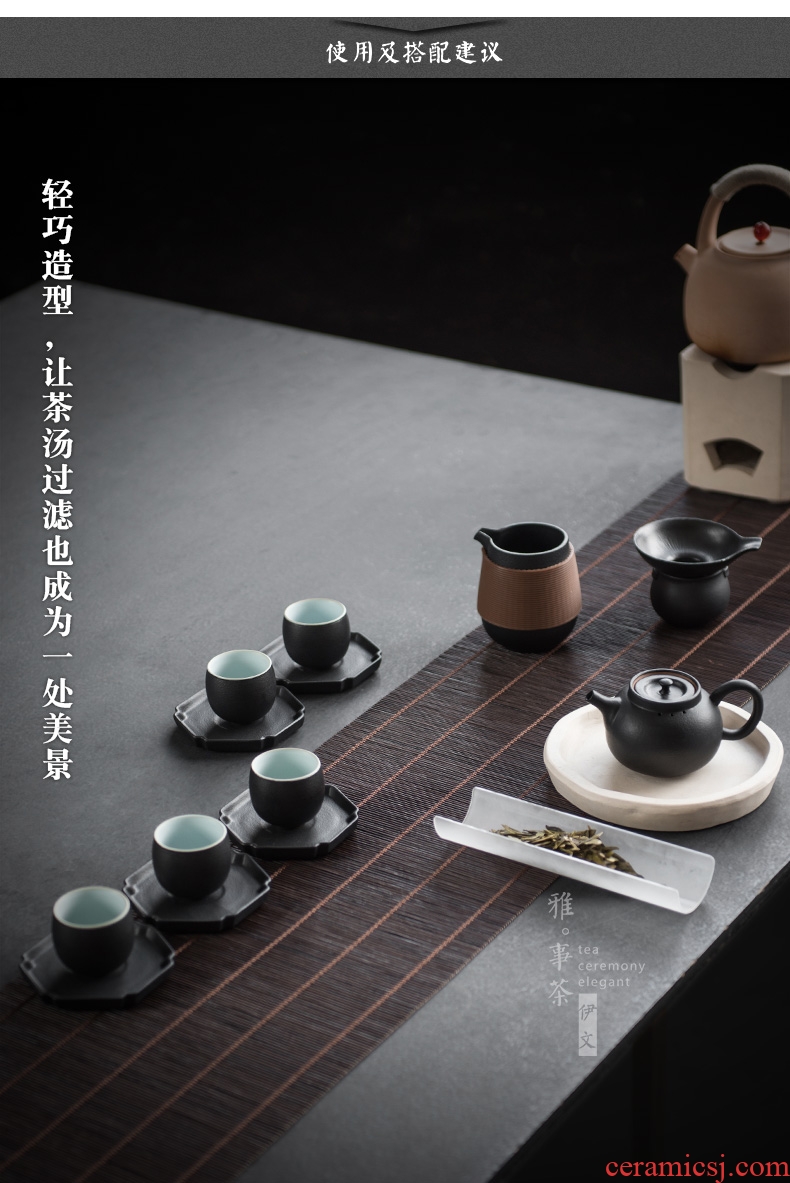 Ideas) tea filter ceramic filter the coarse pottery Japanese kung fu tea tea tea accessories and heat insulation
