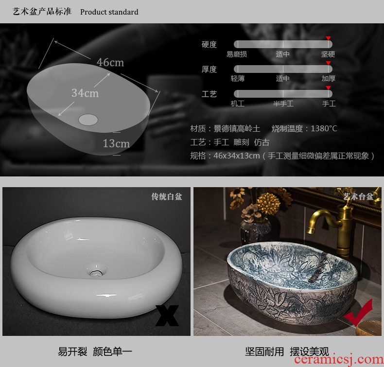Jingdezhen ceramic engraving thin expressions using toilet stage basin sink basin, art basin lavatory basin