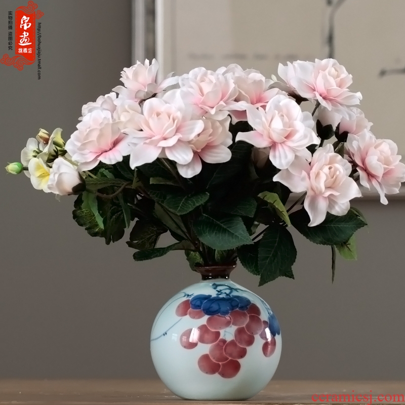 Vase office furnishing articles desktop jingdezhen ceramic water raise flowers creative sitting room adornment flower arranging hydroponic narrow expressions using