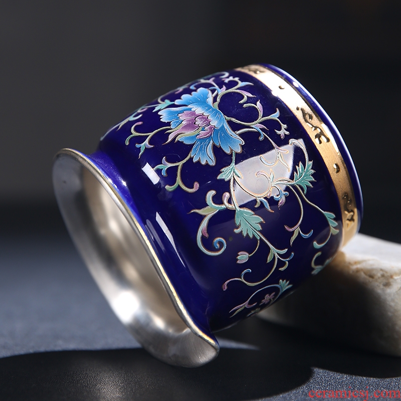 The Product of jingdezhen porcelain remit tasted silver gilding ji grilled blue flower fair keller pastel rolling line hand paint points of tea, tea sets