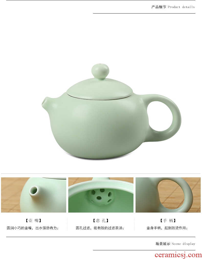 The Product is black and white and green up porcelain remit trumpet the teapot tea tea ware ceramic kung fu tea set single pot of the item