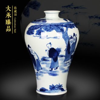 Jingdezhen ceramics vase hand - made xiangshan nine LaoMei bottles of Chinese style household decorative furnishing articles of blue and white porcelain arts and crafts