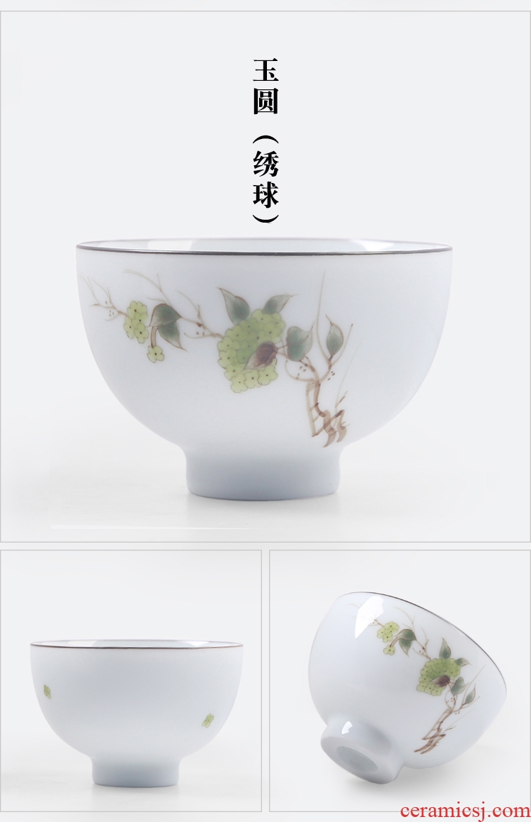 The Product porcelain remit dehua white porcelain jade round cup single ceramic tea cup sample tea cup personal master cup by hand