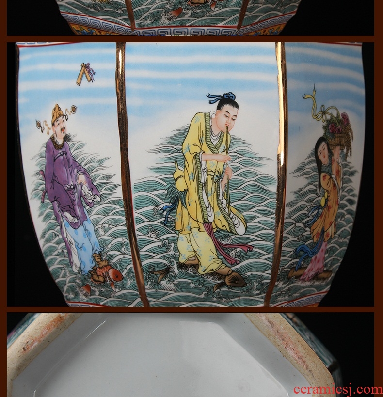 Jingdezhen ceramics enamel vase pastel colored antique furnishing articles - party when the ensemble six bottles of Chinese art deco