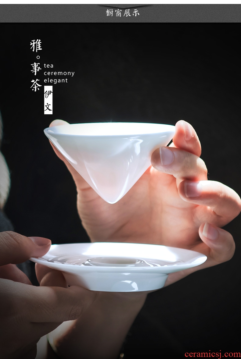 Jade porcelain teacup ceramics cup sample tea cup kung fu master hat to a cup of tea light cup contracted tea cup a cup