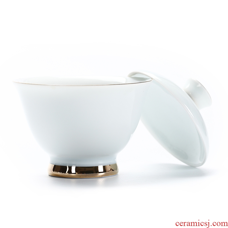 Famed ceramic hand - made paint tureen three kung fu tureen jingdezhen porcelain tea set to make tea bowl bowl