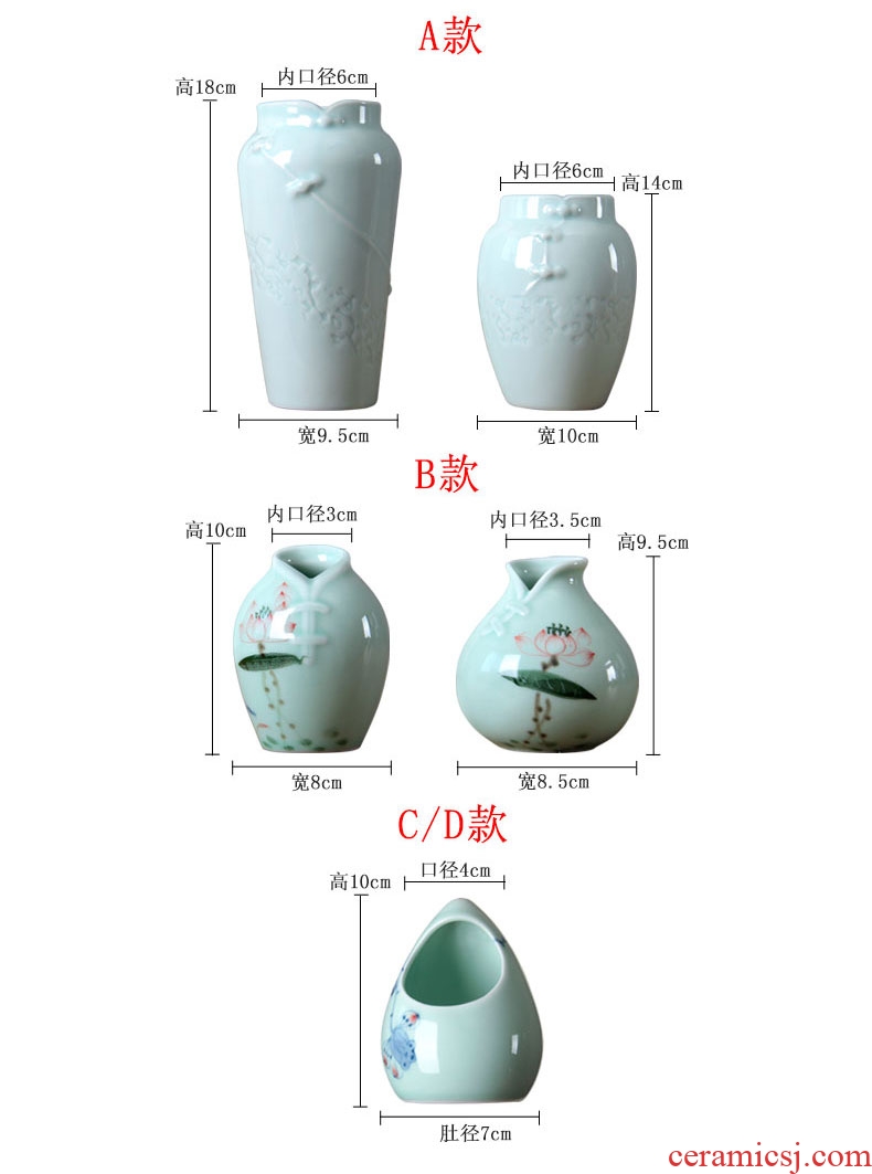 Small mini vase, jingdezhen ceramic Nordic manual creative contracted hydroponic water raise money plant flowers, furnishing articles