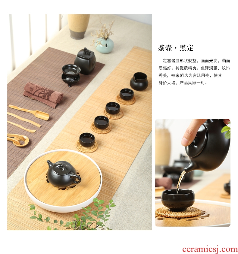 The Product is black and white and green up porcelain remit trumpet the teapot tea tea ware ceramic kung fu tea set single pot of the item