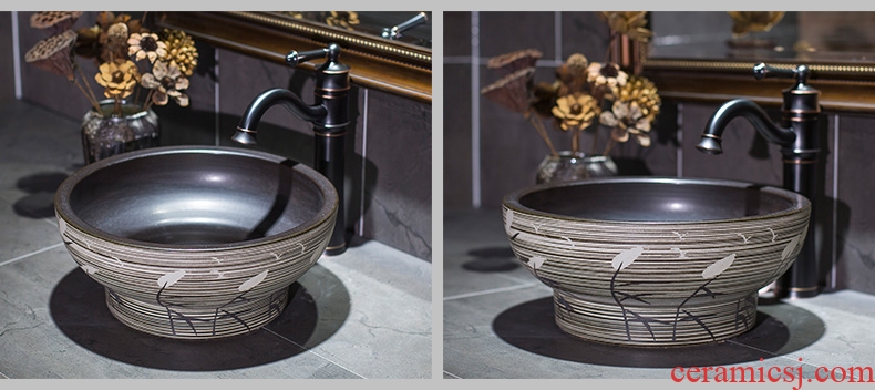 On the ceramic bowl round Europe type restoring ancient ways art basin sink basin bathroom sinks balcony sink