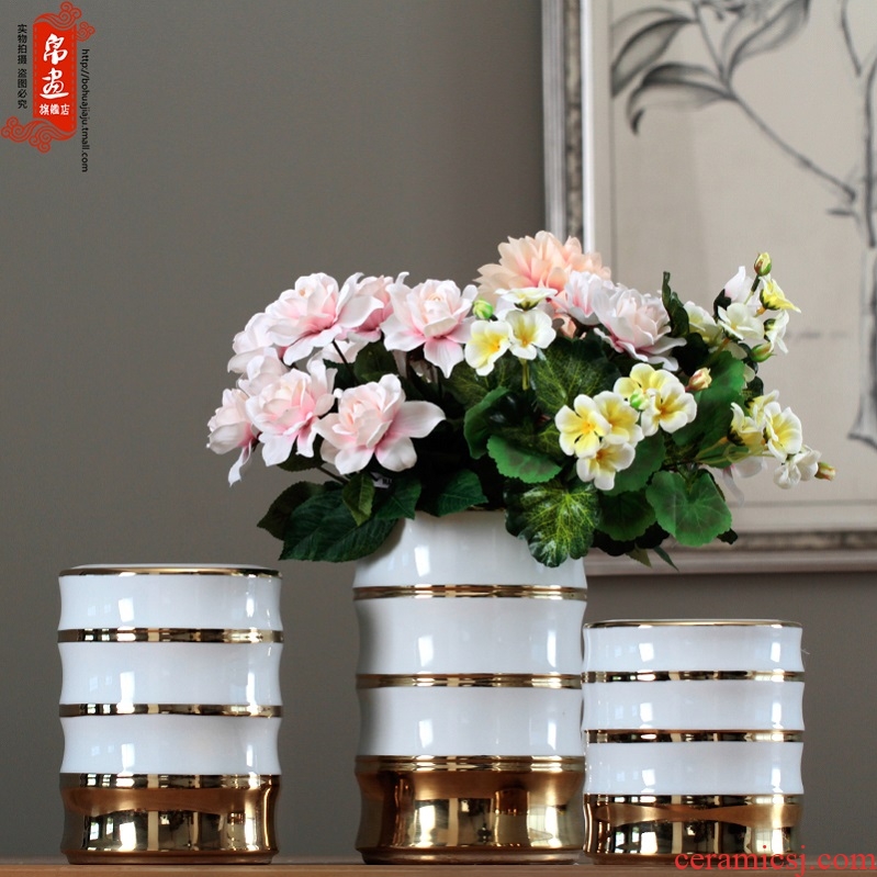 Jingdezhen ceramic vase furnishing articles living room table grain dry flower arranging flowers, jar, household decorates porch is received