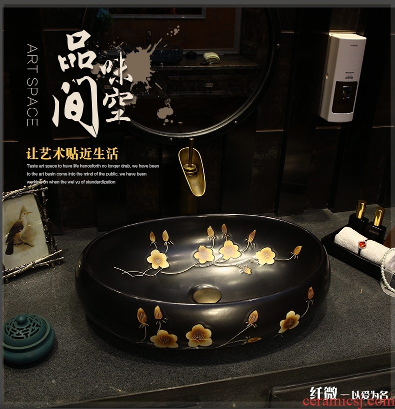 More oval restoring ancient ways is the stage basin bathroom ceramics art basin of rectangular sink basin washing a face basin