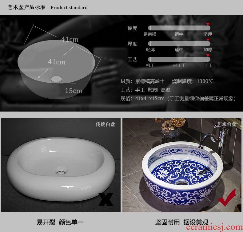 Continental basin round ceramic lavatory art on the small blue and white porcelain basin small size on the sink