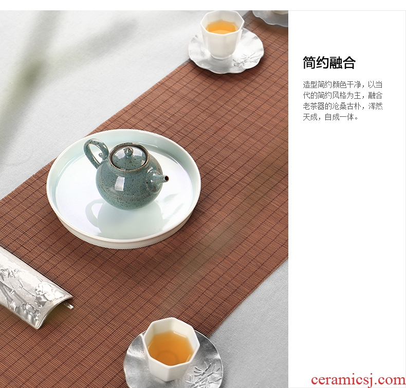 Ultimately responds green tea CiHu socket socket to round ceramic Japanese pot of water dry terms Taiwan zen have pot tray of tea tea tray