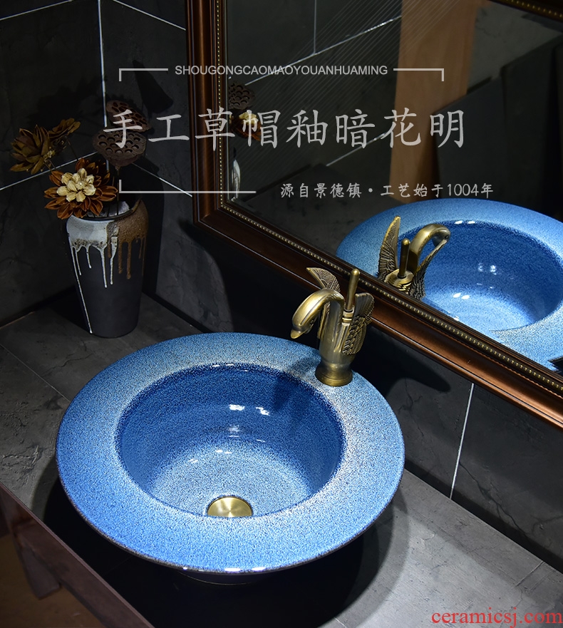 The balcony sink sink basin of straw hat lucky grass sinks ceramic washbasin floor is suing counters
