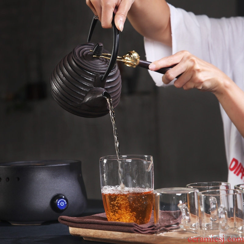 The Product electric porcelain remit TaoLu home cooked tea stove mini small cast iron tea pot, kettle black ceramic teapot suits for