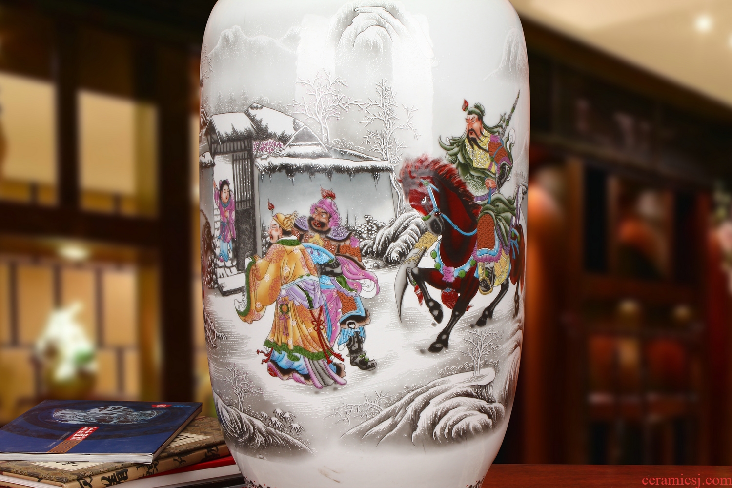 Jingdezhen ceramics powder enamel of three Chinese style household crafts are the three characters of large vase