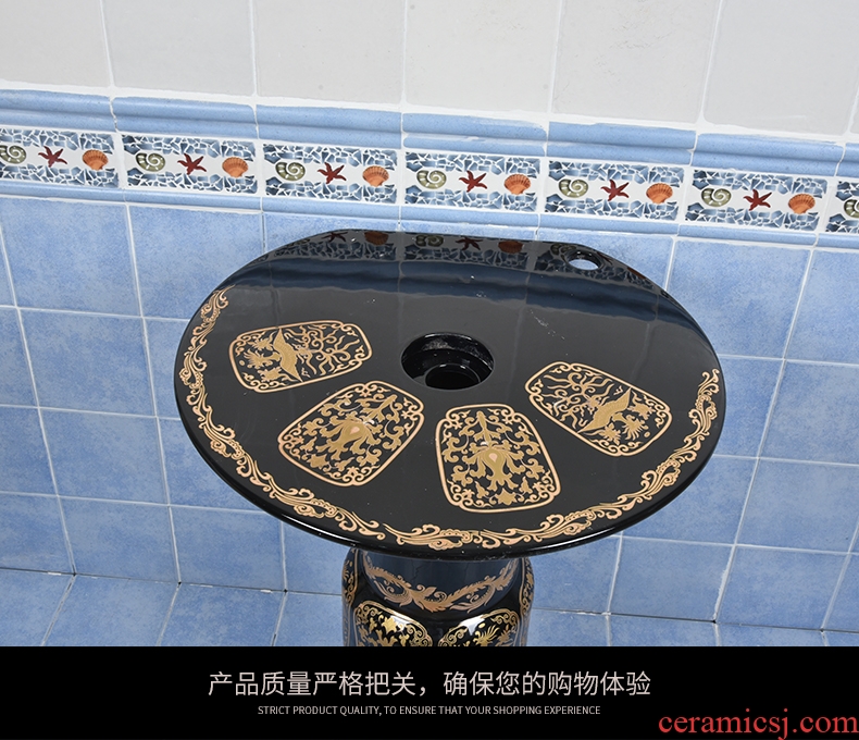 Pillar of small family toilet lavatory basin sink ceramic floor balcony creative for wash basin