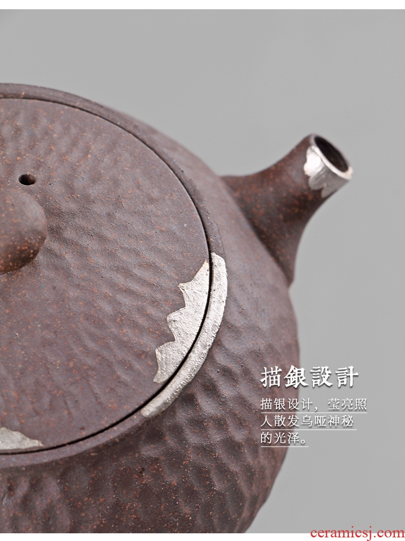 Ultimately responds to the old rock clay pot all hand belt filter household coarse pottery teapot small ceramic kung fu tea pot