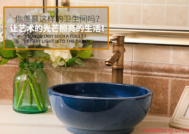 The sink single basin type ceramic art basin bowl round on The mini small size 35 cm30cm small home