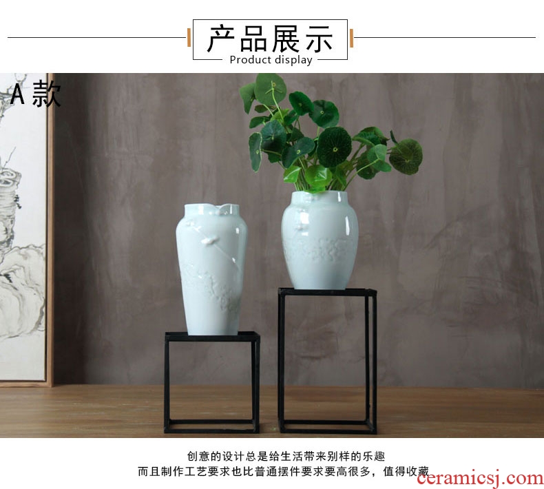 Small mini vase, jingdezhen ceramic Nordic manual creative contracted hydroponic water raise money plant flowers, furnishing articles