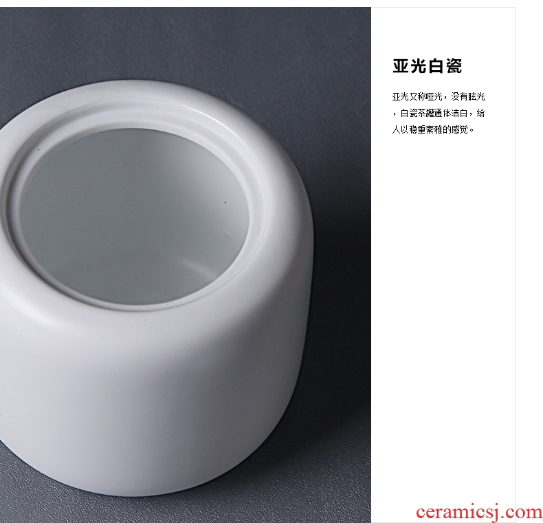 The Product matte enrolled white porcelain porcelain remit time tea caddy fixings storehouse ceramics seal pot tea, green tea tea POTS awake