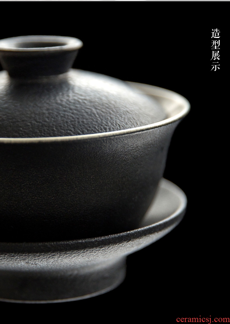 Coarse pottery large only tureen ceramic tea cups to use of kung fu tea set of three creative ceramic bowl tea bowls