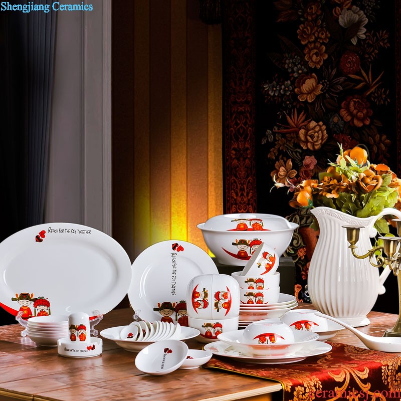 Jingdezhen porcelain tableware FanPan bone plate nine domain Glair microwave special 7.5 inches deep circular plates