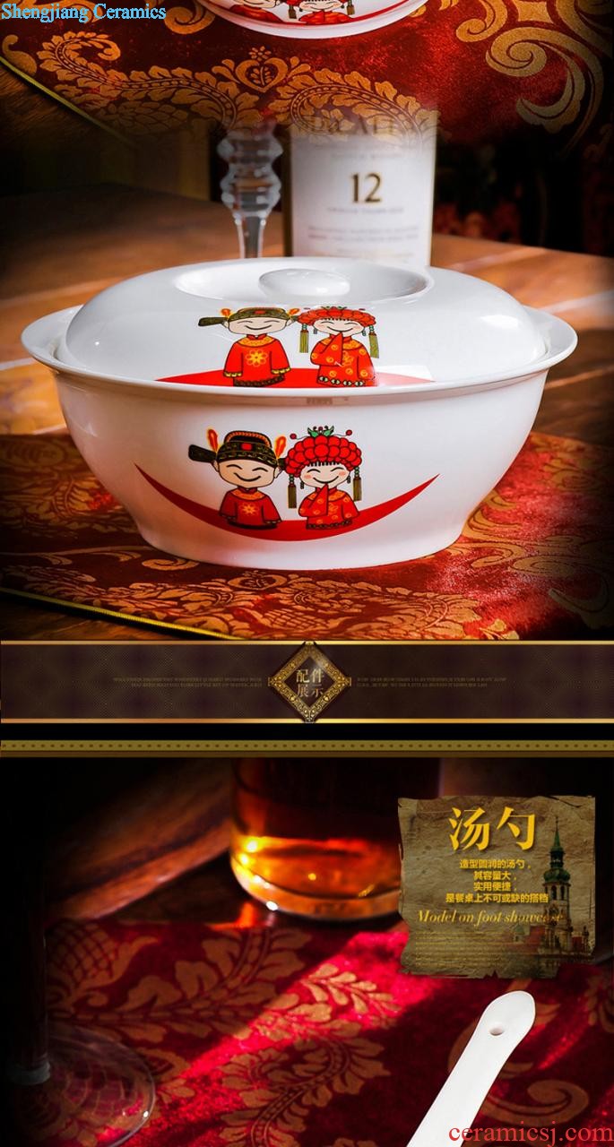 Jingdezhen porcelain tableware FanPan bone plate nine domain Glair microwave special 7.5 inches deep circular plates