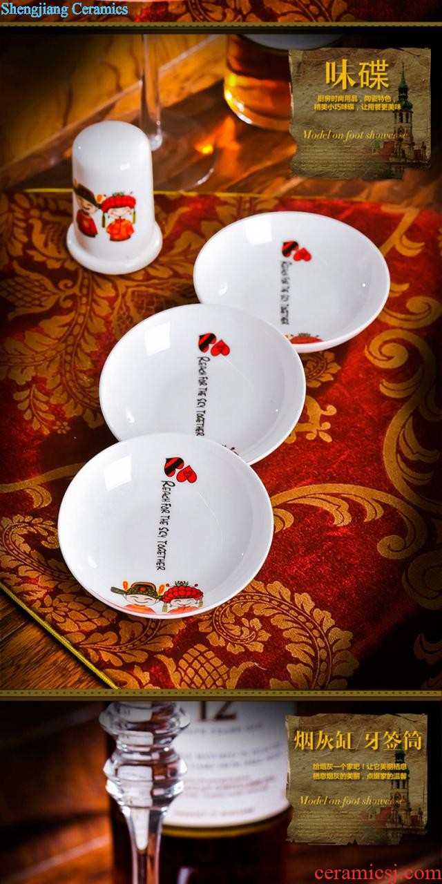 Jingdezhen porcelain tableware FanPan bone plate nine domain Glair microwave special 7.5 inches deep circular plates