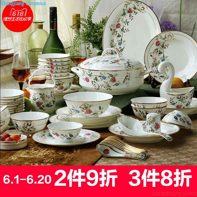 Jingdezhen ceramics from 38/70 head phnom penh high-grade tableware nine domain The western-style bone bowls disc suits