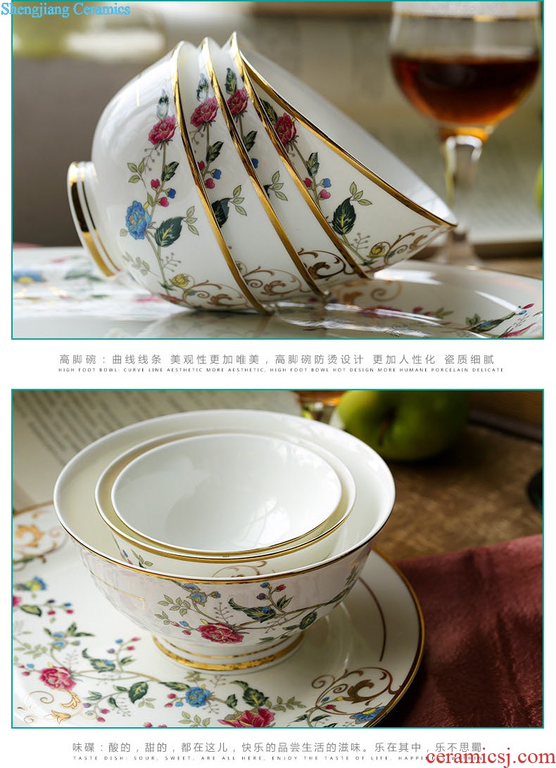 Jingdezhen ceramics from 38/70 head phnom penh high-grade tableware nine domain The western-style bone bowls disc suits