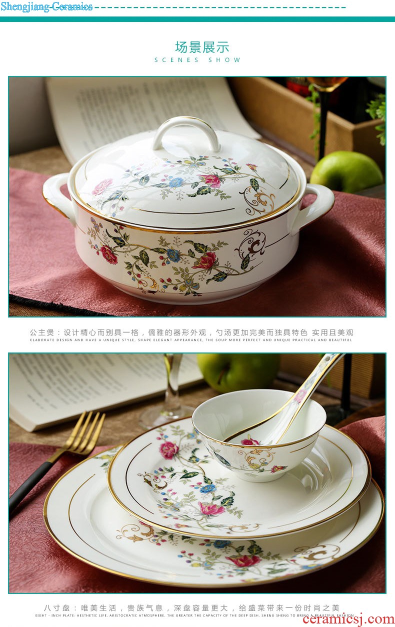 Jingdezhen ceramics from 38/70 head phnom penh high-grade tableware nine domain The western-style bone bowls disc suits