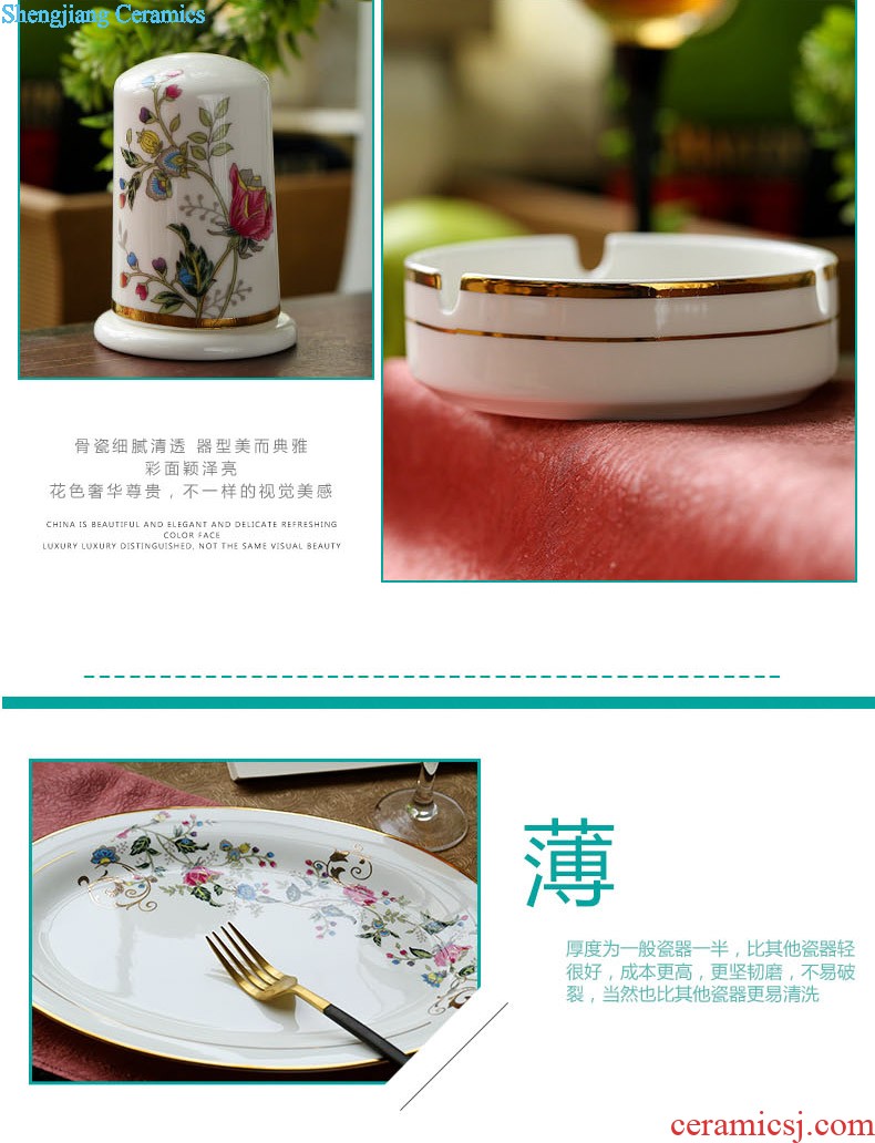 Jingdezhen ceramics from 38/70 head phnom penh high-grade tableware nine domain The western-style bone bowls disc suits