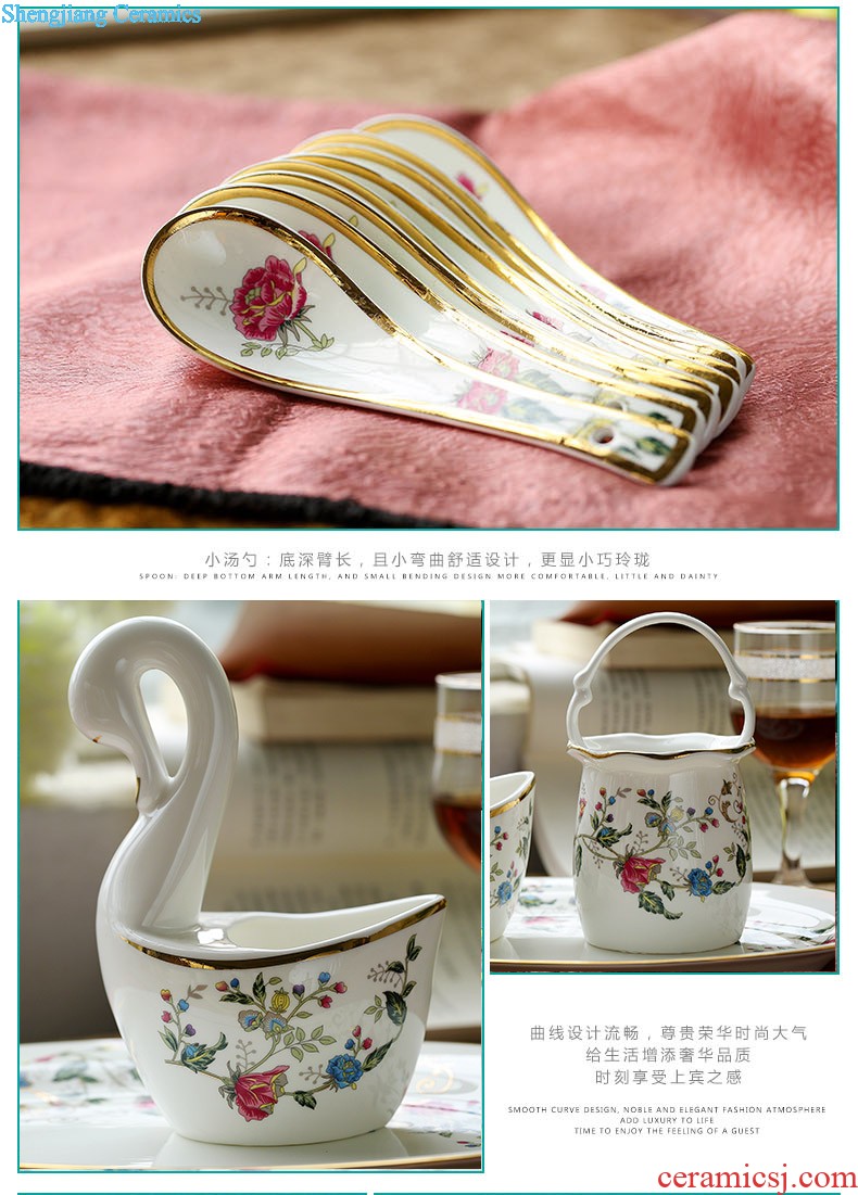 Jingdezhen ceramics from 38/70 head phnom penh high-grade tableware nine domain The western-style bone bowls disc suits