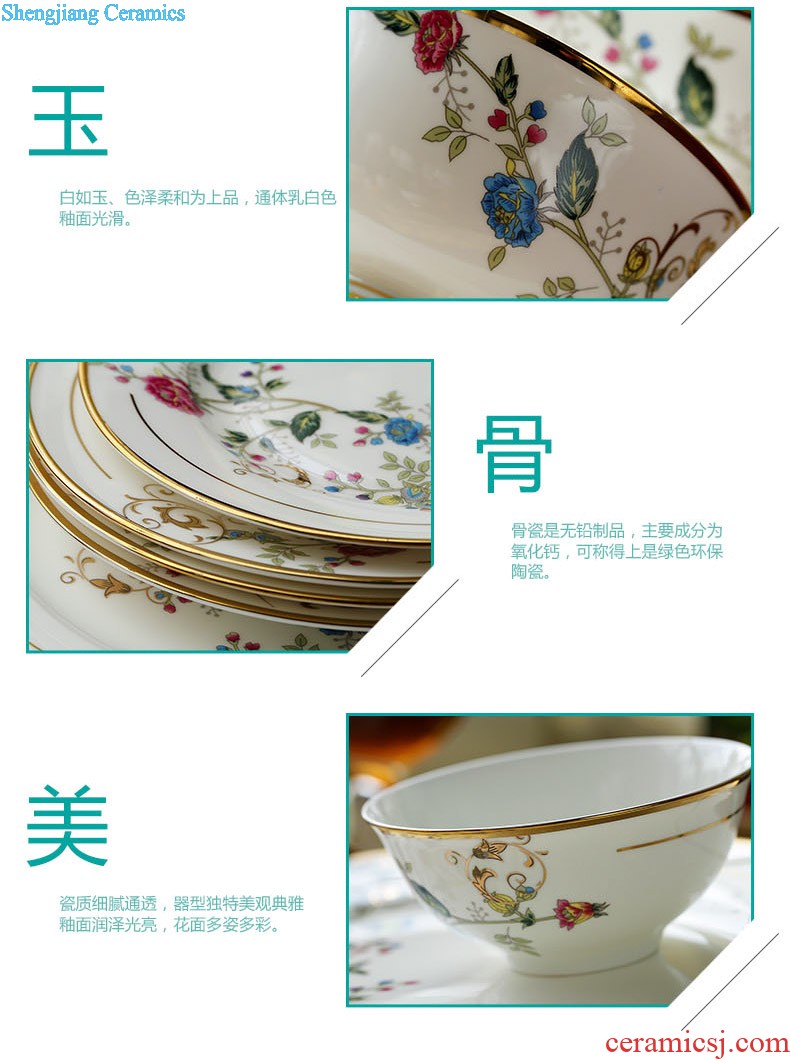 Jingdezhen ceramics from 38/70 head phnom penh high-grade tableware nine domain The western-style bone bowls disc suits