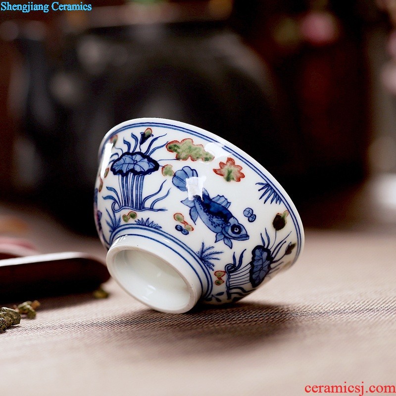 Jingdezhen ceramics cup ji red sample tea cup kung fu tea master cup of hand made small teacup personal single cup