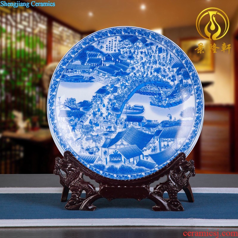 Jingdezhen ceramic aquarium goldfish large blue and white turtle slept GangPen bowl lotus narcissus basin of lotus cylinder betelnut POTS