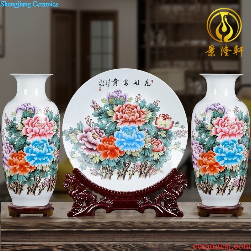 Jingdezhen ceramics flower vase of modern Chinese style household living room TV cabinet wine accessories furnishing articles