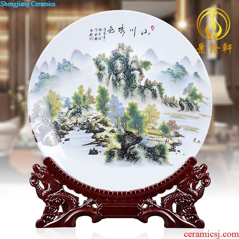 Jingdezhen ceramics vase furnishing articles flower arranging three-piece home sitting room ark adornment of blue and white porcelain furnishing articles