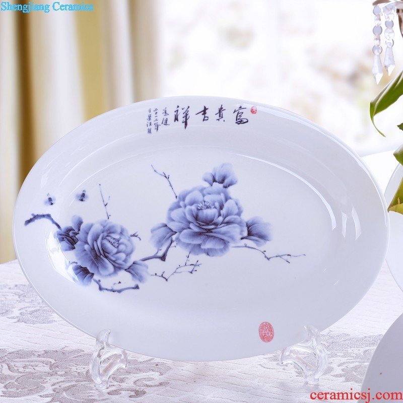 Jingdezhen nine domain 7 head hand-painted ceramic kung fu tea set A complete set of creative high-grade package mail teacup teapots