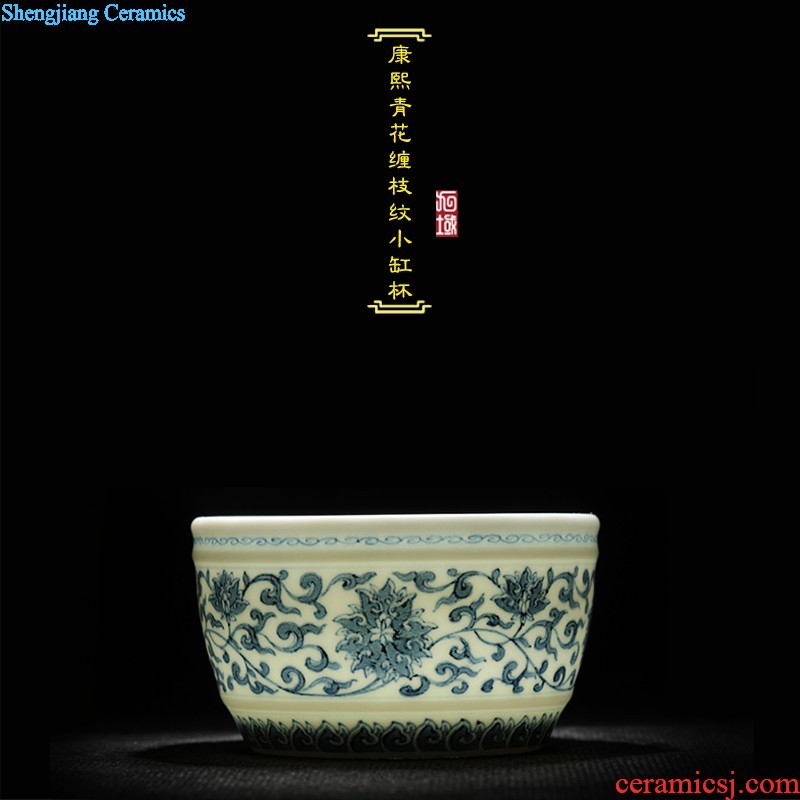 Nine domain of jingdezhen blue and white porcelain of fruit nut plate dry fruit tray double snacks of plate of the sitting room all the candy dish