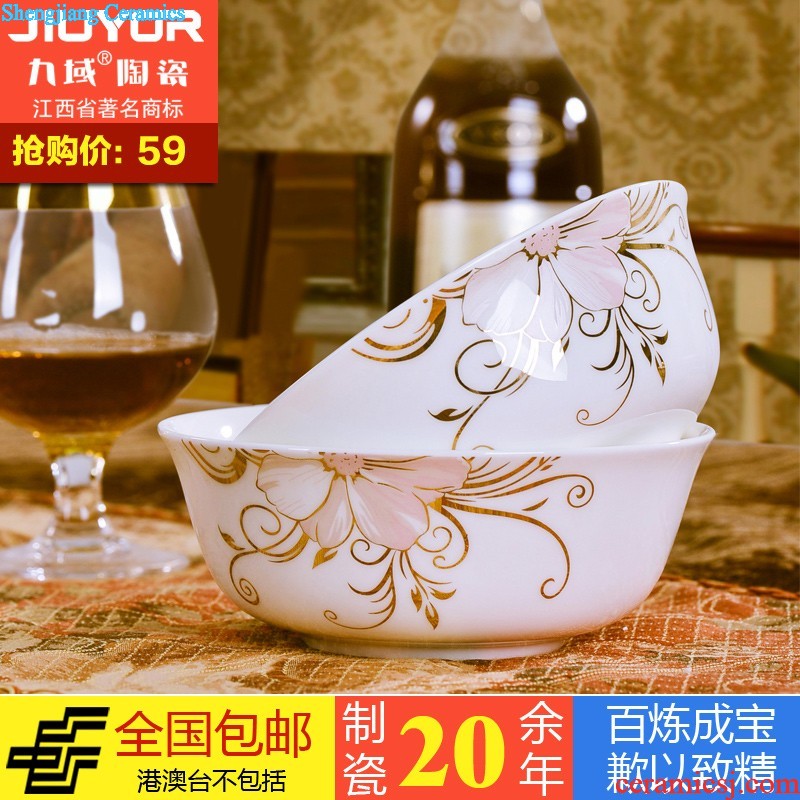 Peach blossom water points on nine domain 】 【 cup a couple of cups of bone China cups Jingdezhen famous trademark